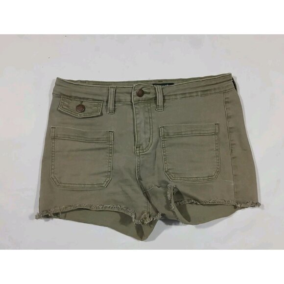 Judy Blue Mid Rise Raw Hem Jean Shorts - Picture 1 of 9